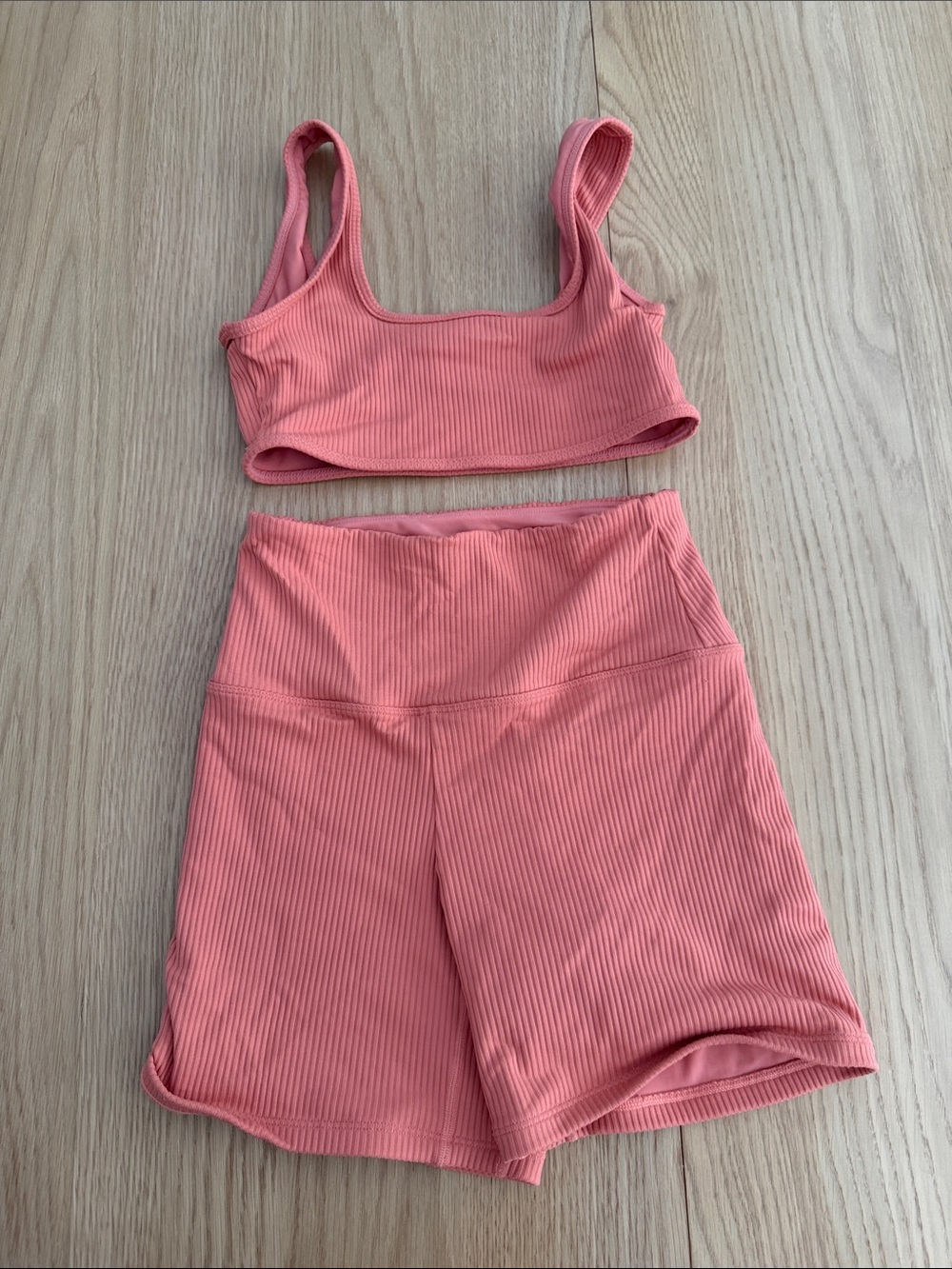 Montce pink workout set shorts and sports bra XS